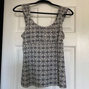 Black and white White House Black Market sleeveless blouse